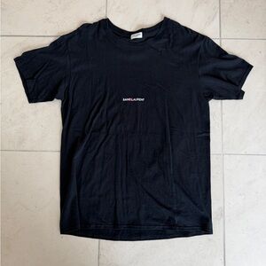 Yves Saint Laurent Black Short Sleeve Logo Tee